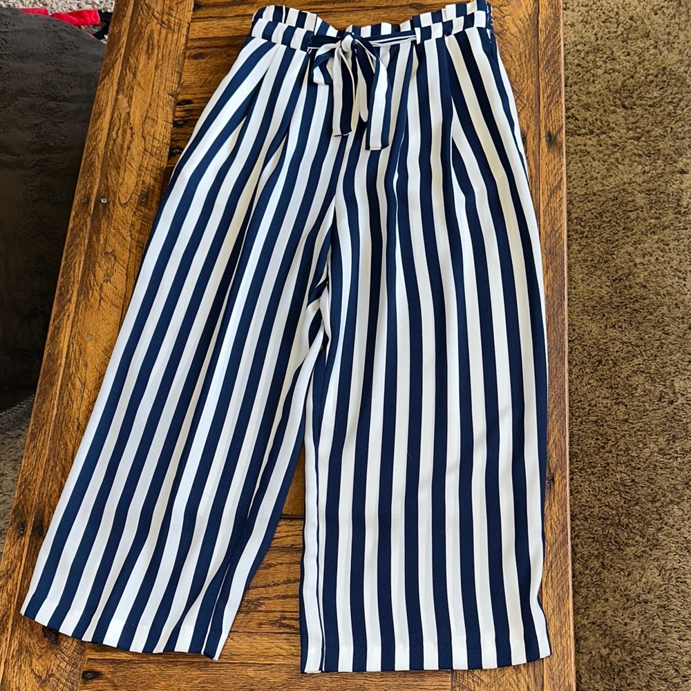 Zara Basics Striped Palazzo Pants